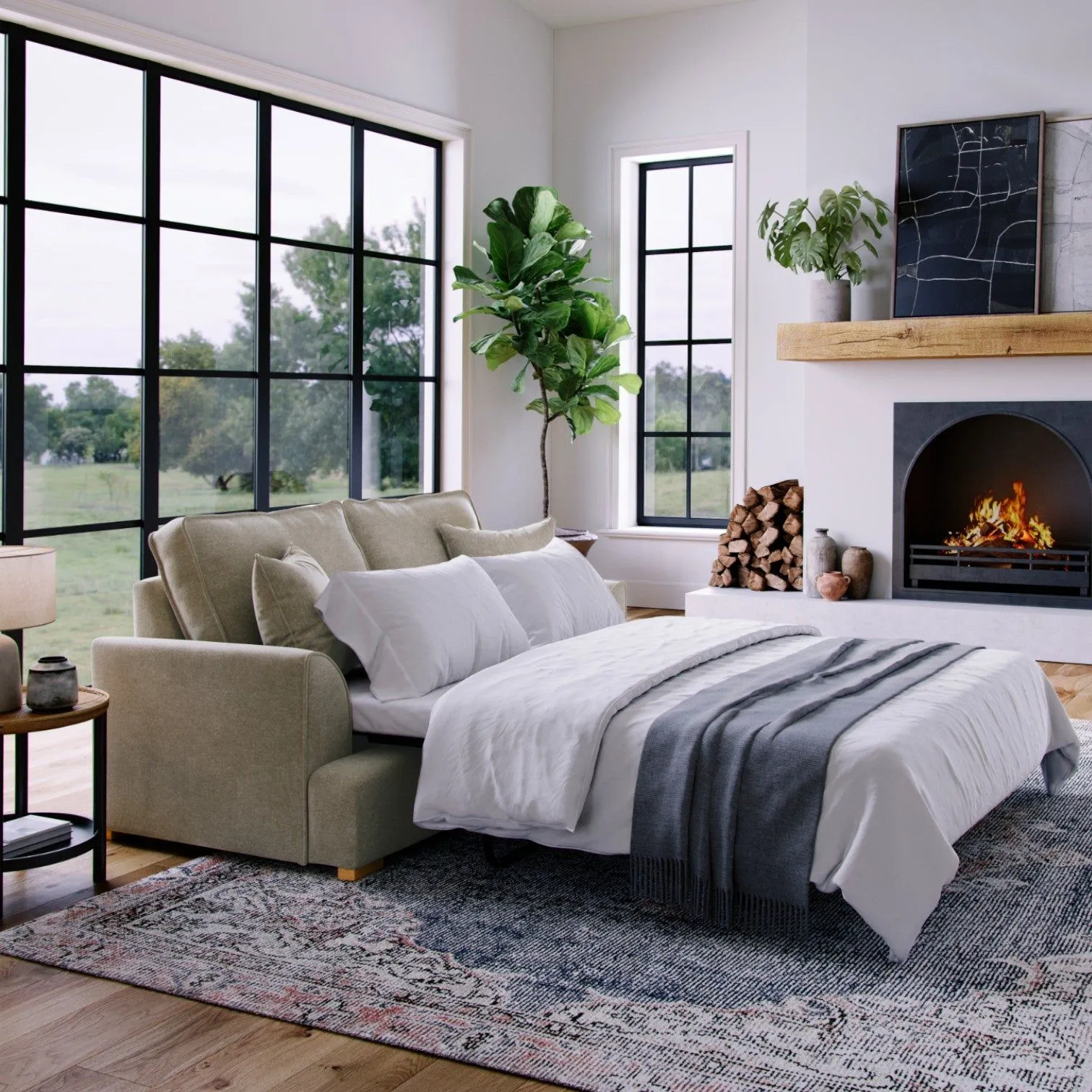 The Great Sofa Company Ophelia Chenille Sofa Bed in Grey 1