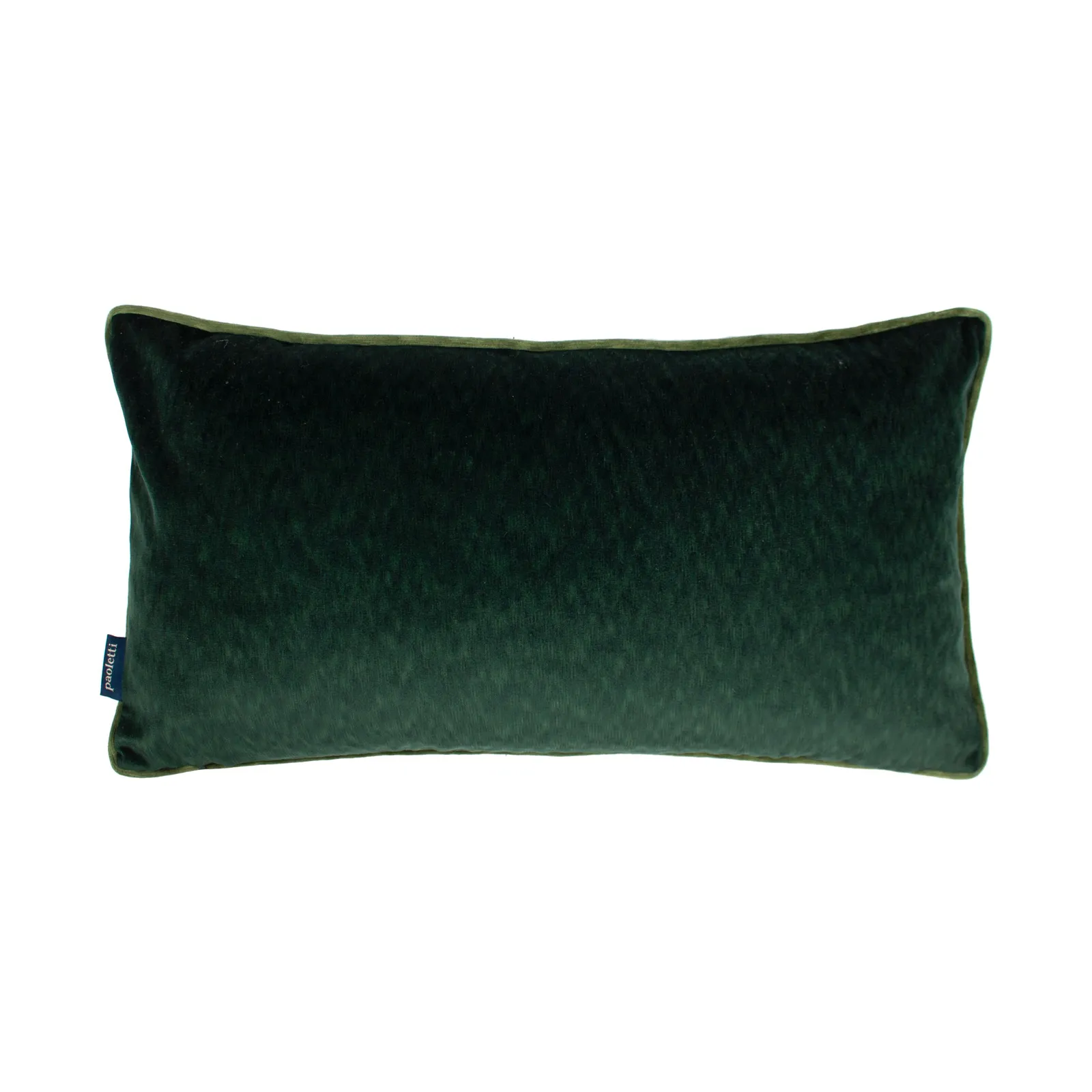 Velvet Contrast Rectangle Cushion - Emerald / Moss