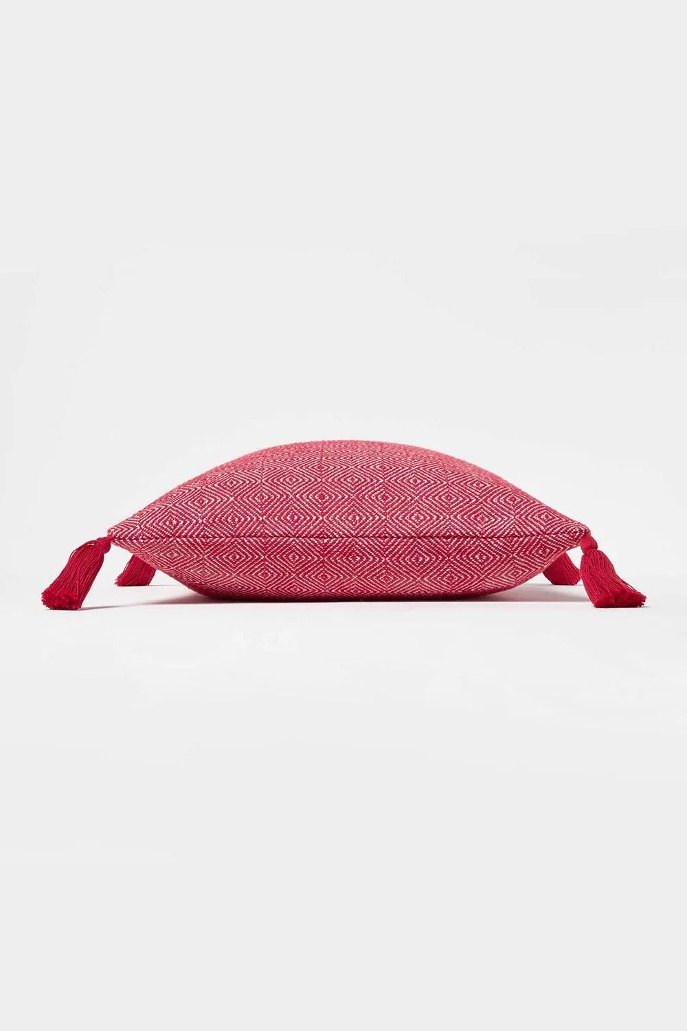 Homescapes Malda Handwoven Red Geometric Kilim Cushion 4