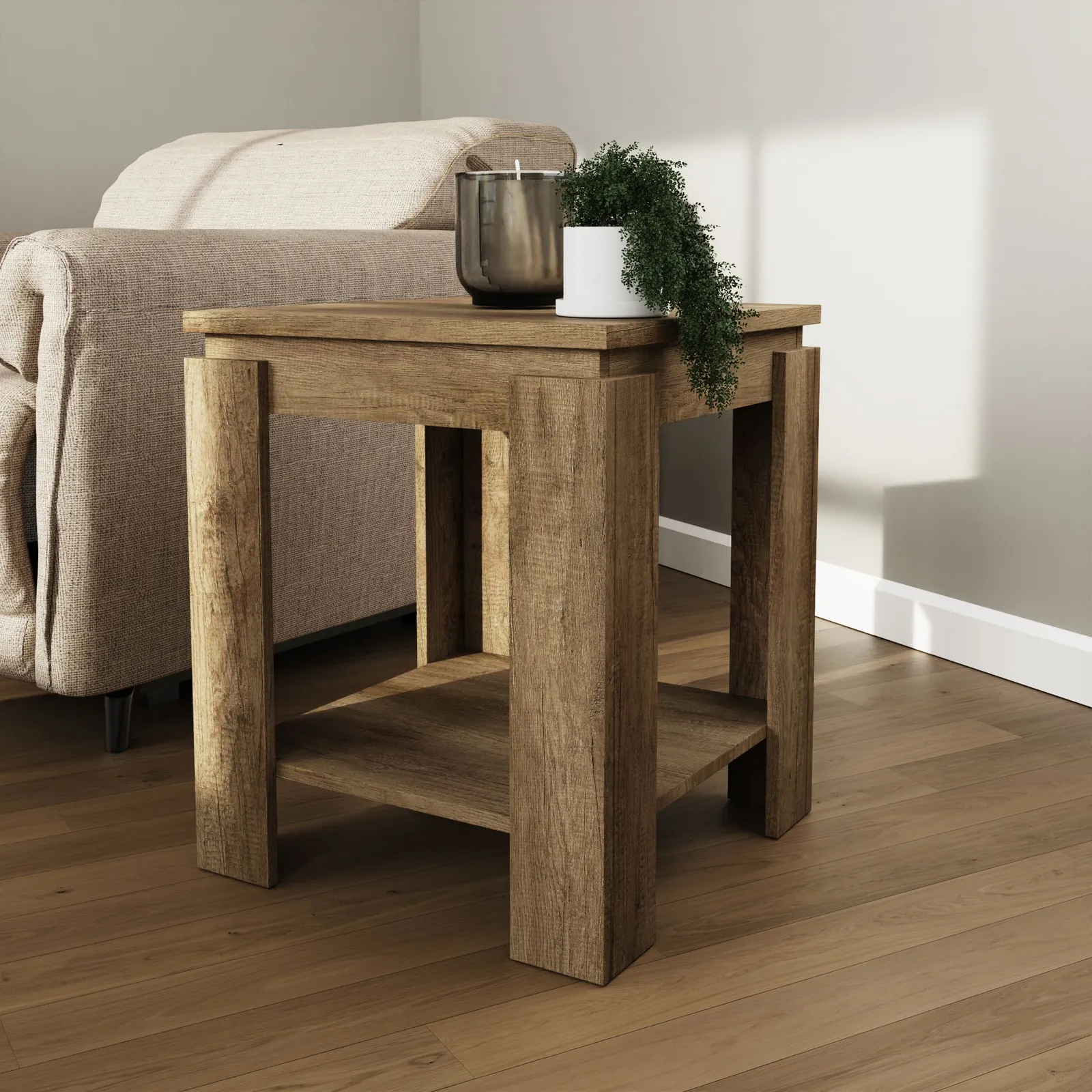 GFW Canyon Lamp Table in Light Oak 2