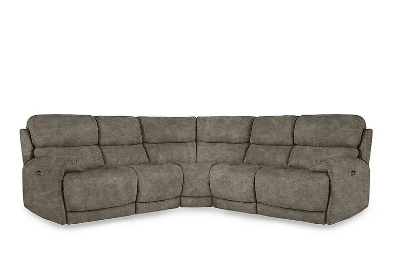 Link Fabric Large Power Recliner Corner Sofa with Power Headrests - Mink - Sofas and Armchairs - In Time for Christmas