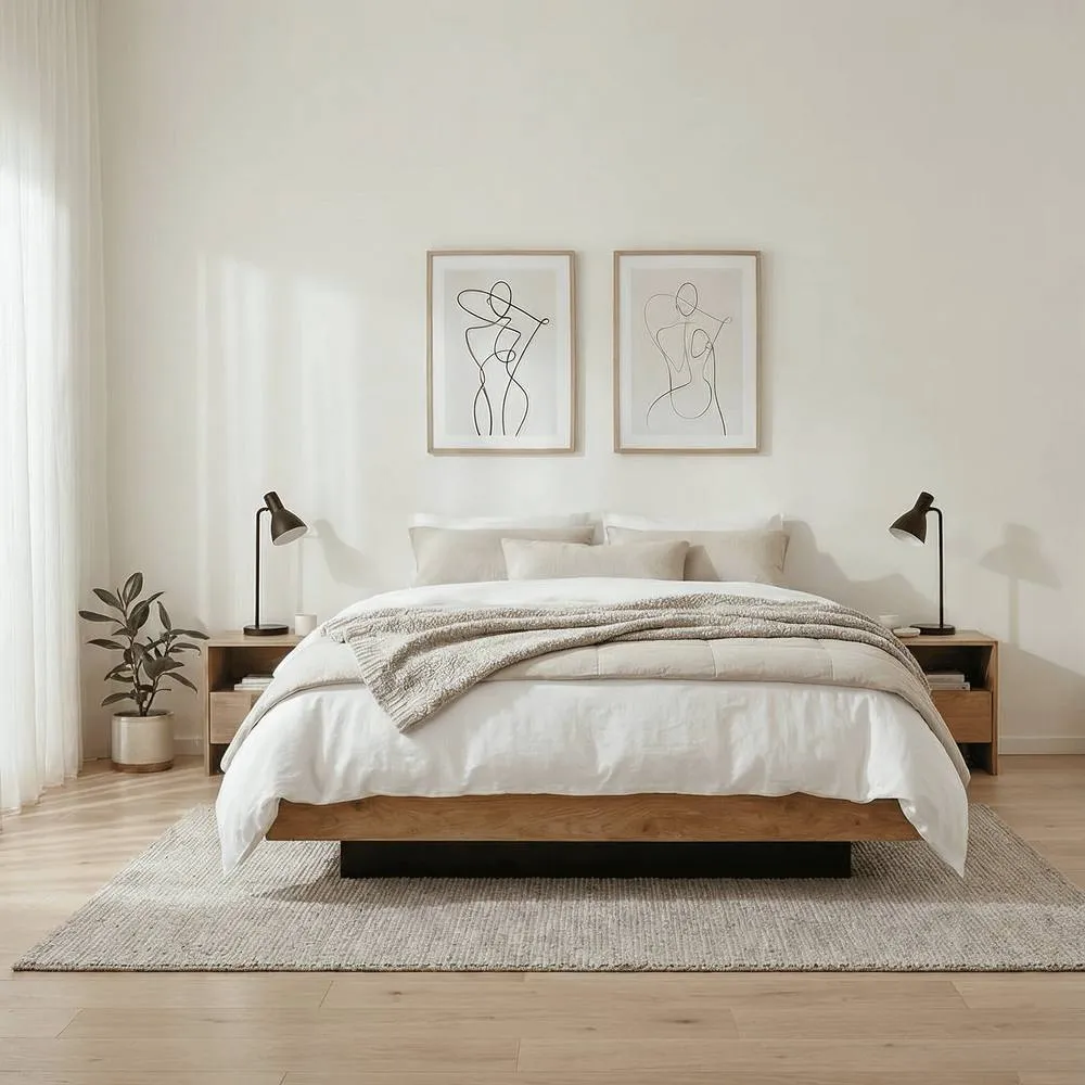 Nöa and Nani Koping Double 4ft6 Gas Lift Ottoman Bed with Storage in Natural Pine in Brown 4