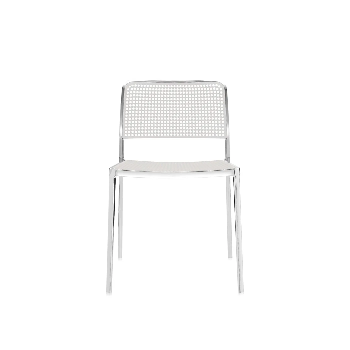 Kartell Audrey Side Chair Lacquered Alu Frame White