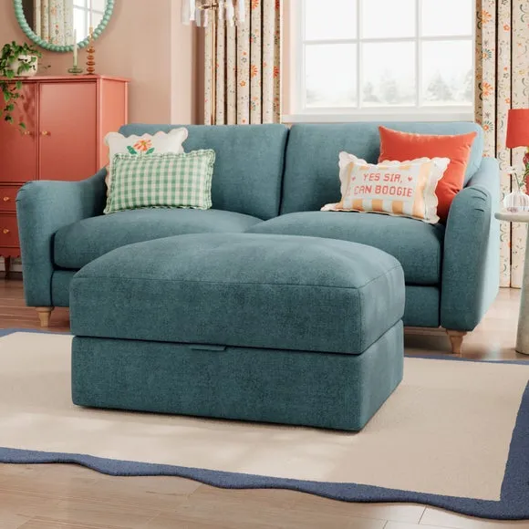 Hattie Tonal Plush Chenille Storage Footstool 1