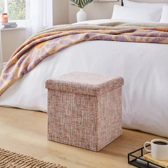 Multi Chenille Cube Ottoman 1