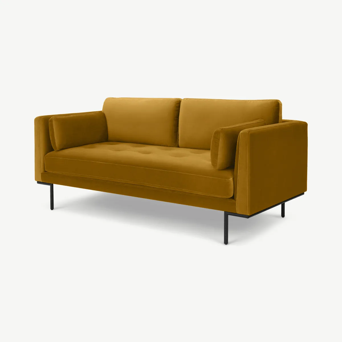 Harlow Large 2 Seater Sofa, Vintage Mustard Velvet