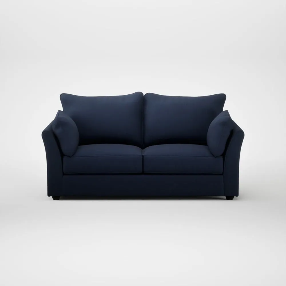 Heal's Tailor 3 Seater Sofa Smart Cotton Linen Indigo Black Feet 1