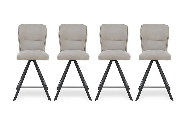 Terra Set of 4 Fabric Swivel Bar Stools - Taupe