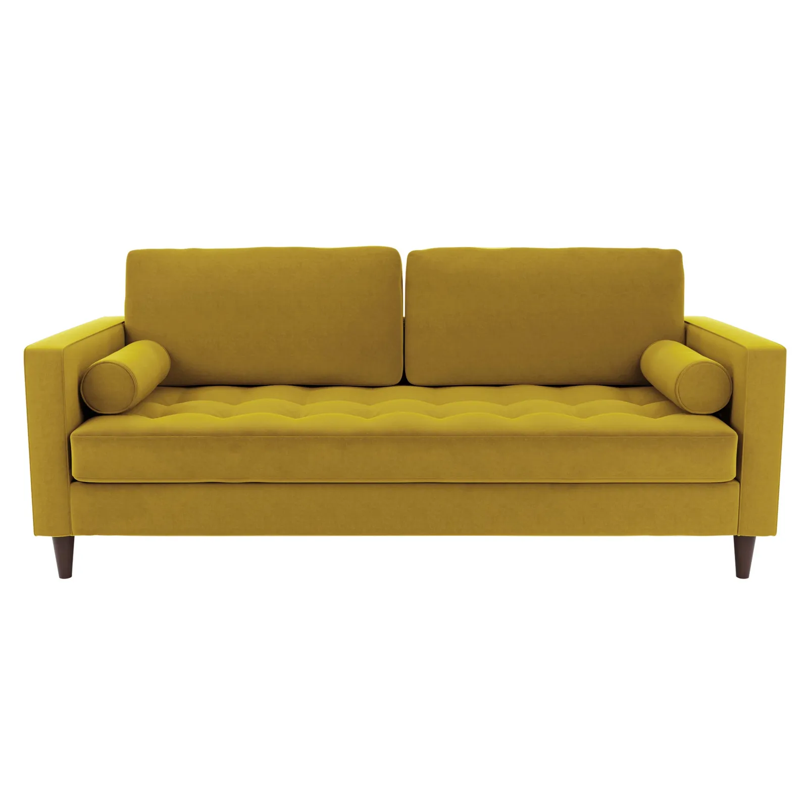 Zoe Velvet 3 Seater Sofa Yellow