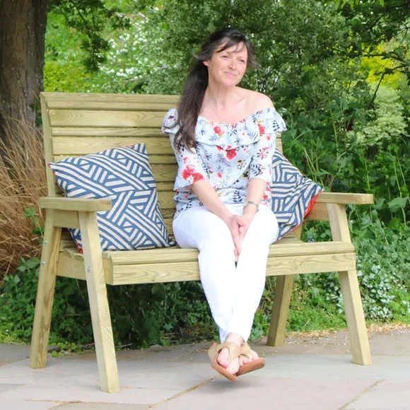 Freya 2 Seater Wooden Garden Bench 3
