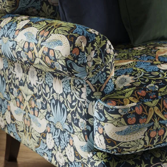 Jolene William Morris Strawberry Thief Print Velvet 2 Seater Sofa 4