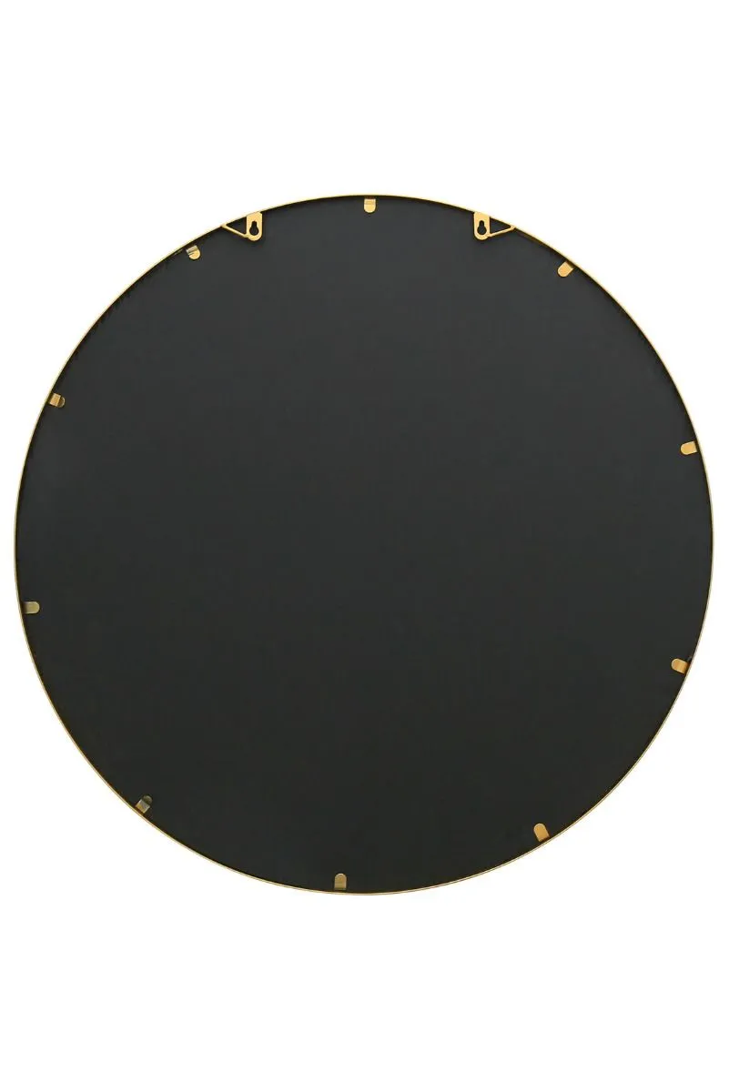 MirrorOutlet Gold Metal Frame Round Window Garden Wall Mirror 31"x31" 80x80CM 5