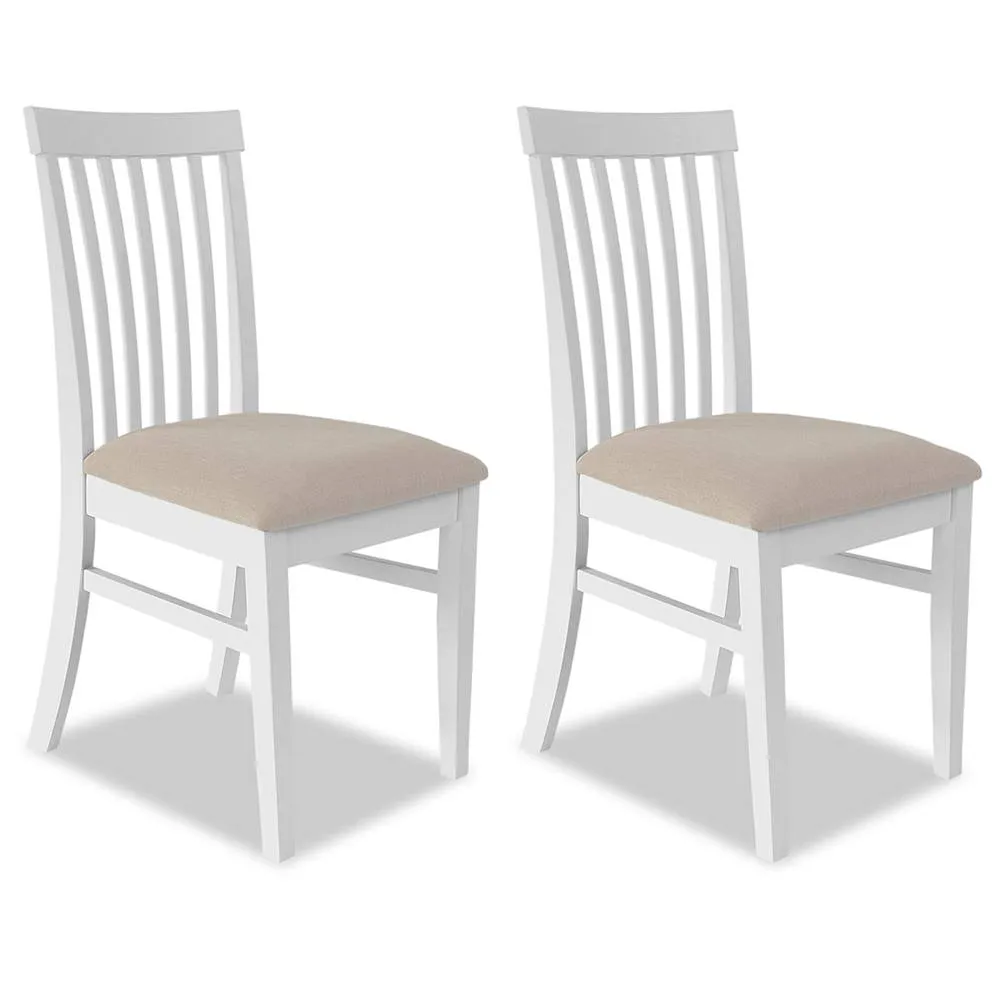 Statement Furniture Florence Highback Upholstered Chairs Set of 2 in White