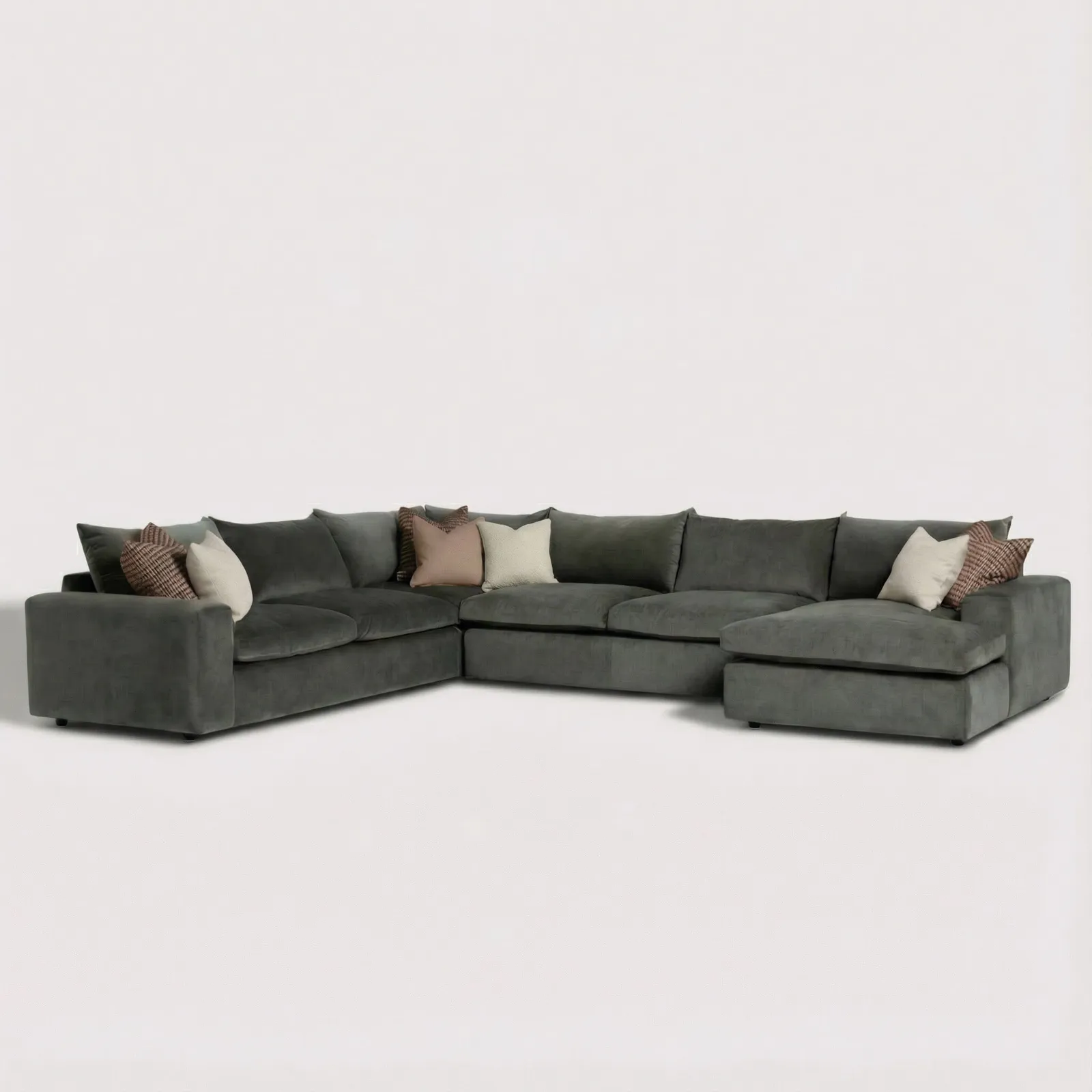 Providence Rhf Modular Corner Modular Sofa, Green Fabric | Barker & Stonehouse