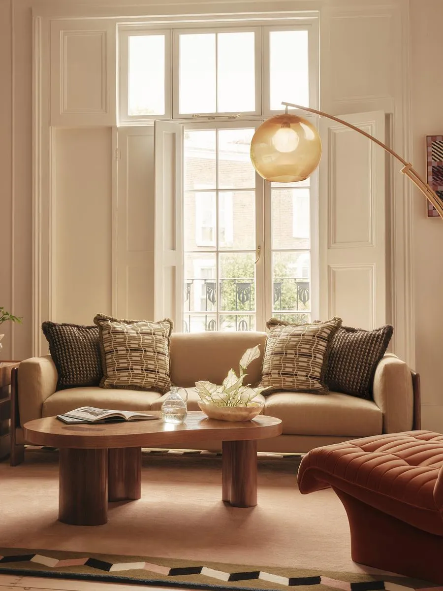 Marcia Three Seater Sofa, Linen, Wheat