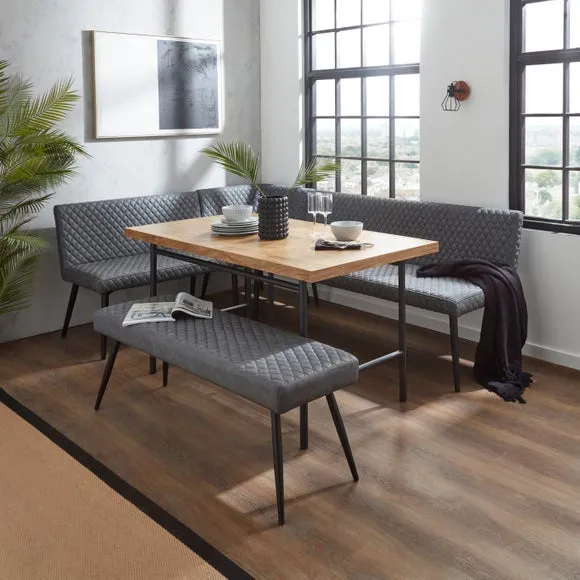 Montreal Corner Dining Bench, Grey Faux Leather 3