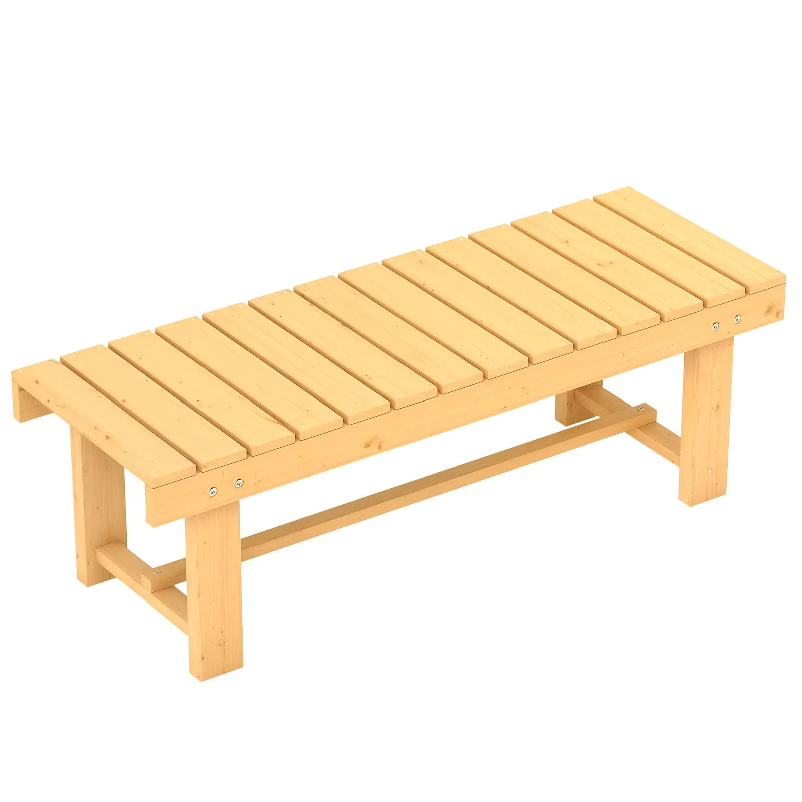 OUTSUNNY 1.1M Outdoor Garden Bench Patio Loveseat Fir Wood 2 Person in Camel 2