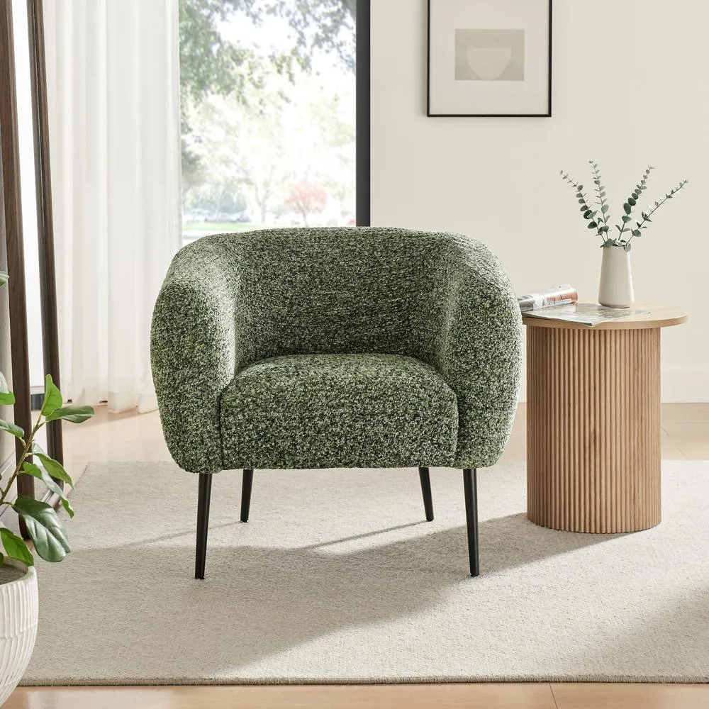 FurnitureboxUK Veda Fabric Accent Tub Chair in Green 3