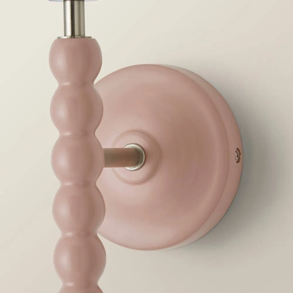 ValueLights Bobbins Pastel Bobble Style Wall Light Base in Pale Pink 5