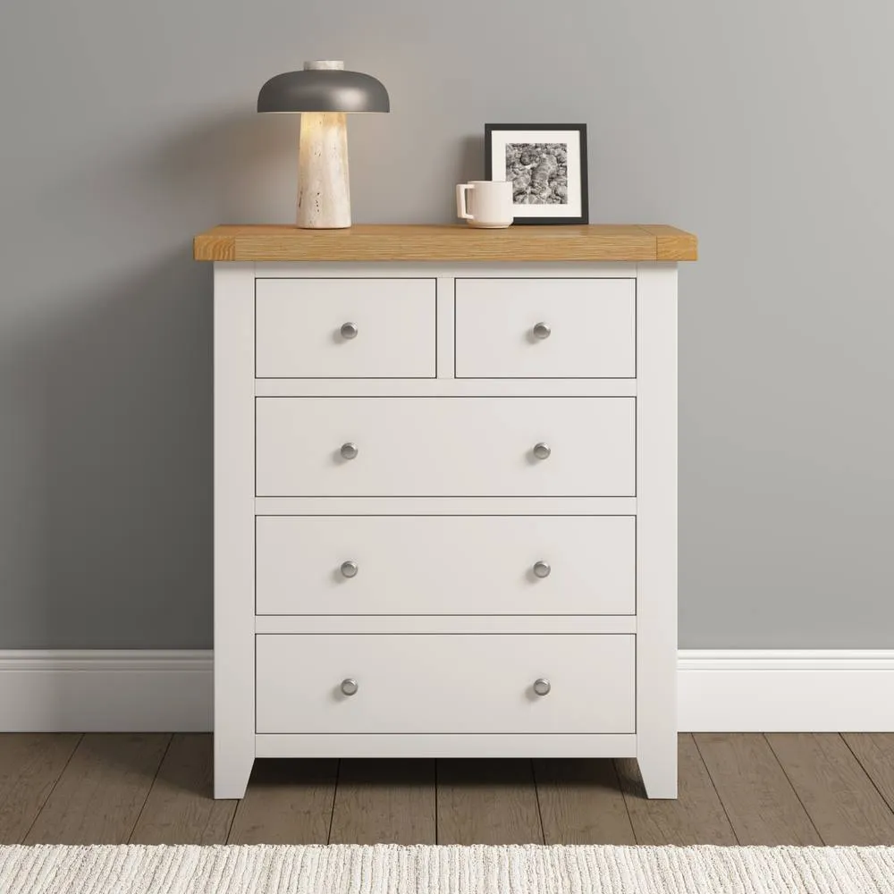 Seconique Windsor 3+2 Drawer Chest (Fully Assembled) in Ivory