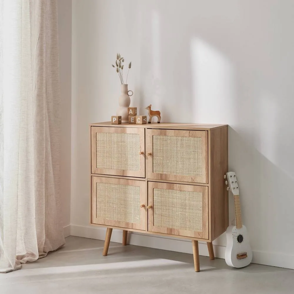 sweeek Children's 4-door chest of drawers with wood effect in Beige 6
