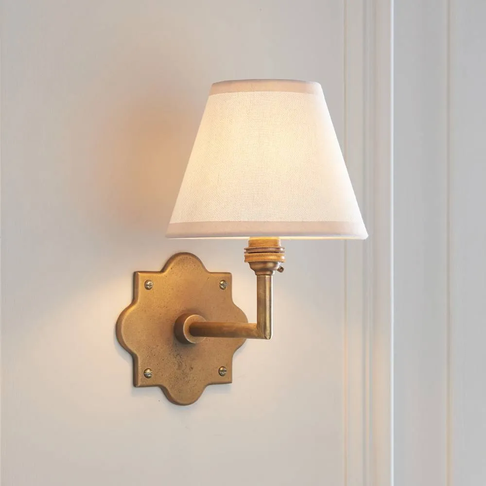 Netlighting Anvil Angle & Ivy 16cm Wall Lamp Antique Brass Vintage White in Gold 3