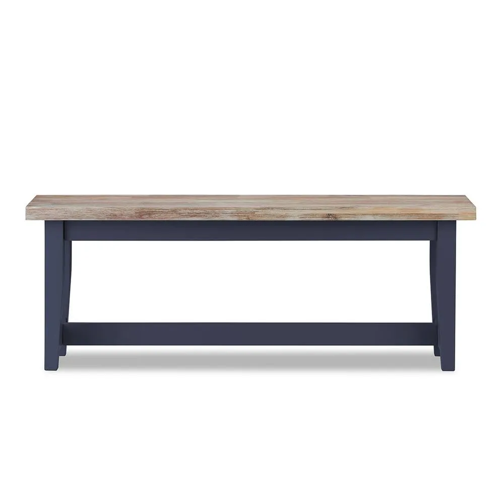 Statement Furniture Florence Solid Acacia Hardwood Dining Bench 120cm in Navy 6
