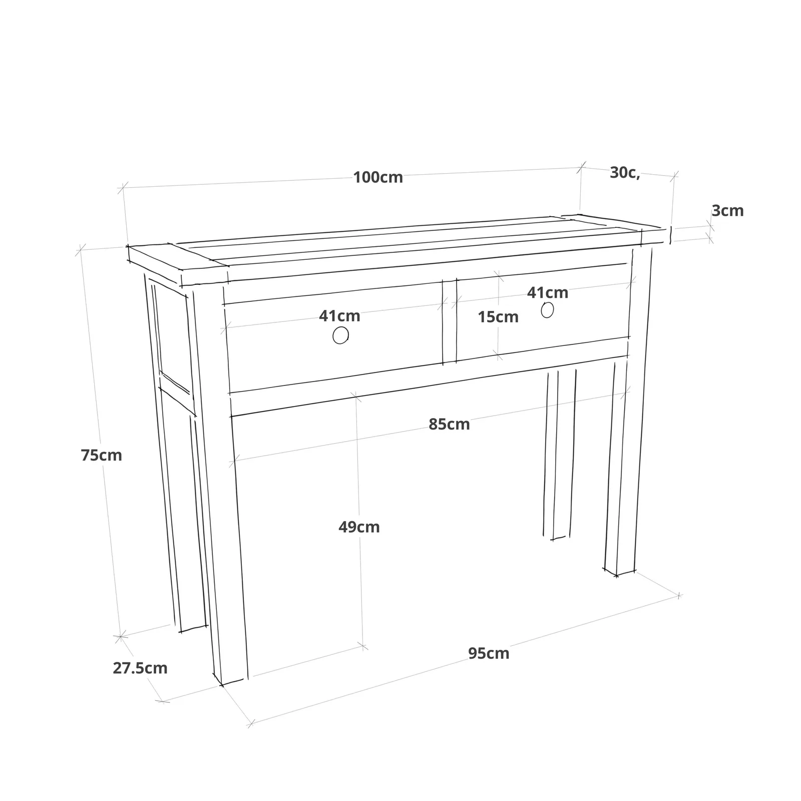 Cabinet Bits Argenta Light Grey 2 Drawer Console Table Satin Chrome Cup 4