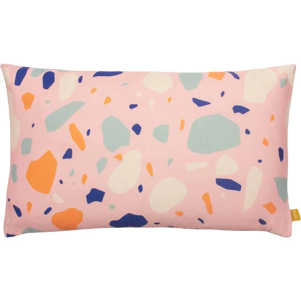 Furn Terra Abstract Print Cushion in Pink