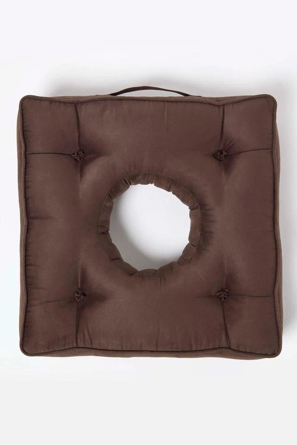 Homescapes Faux Suede Coccyx Cushion in Brown 3