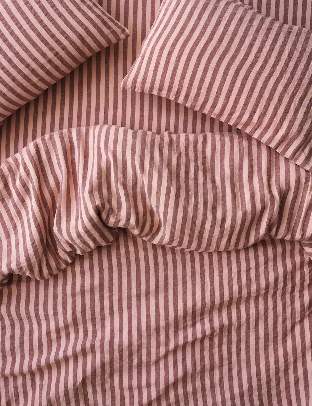 Piglet In Bed Linen Rich Pembroke Stripe Duvet Cover Red Mix