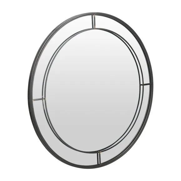 Antique Bronze Metal Round Wall Mirror 3