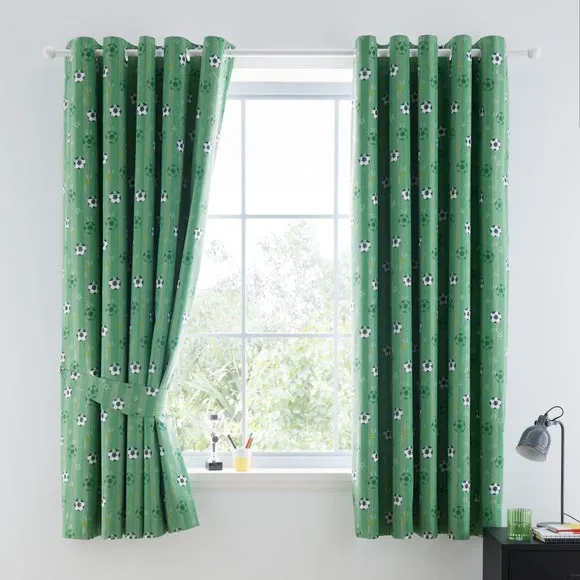 Football Pitch Blackout Eyelet Curtains 2