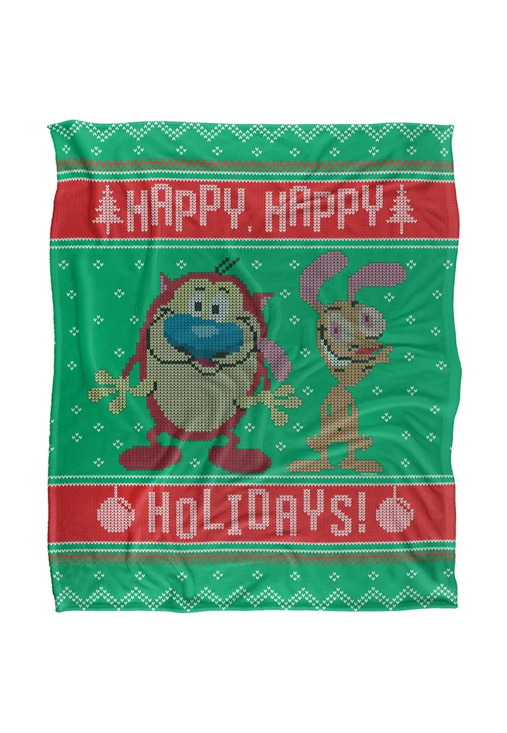 Ren & Stimpy Ren & Stimpy Swearter Silky Touch Super Soft Throw Blanket 152 X 127 cm in White