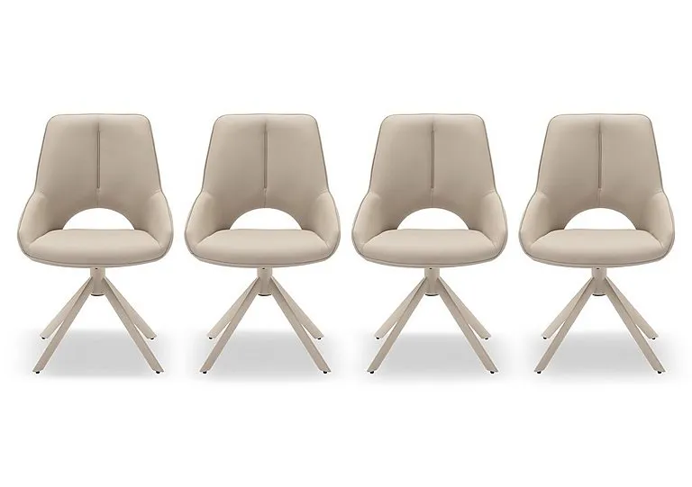 Tino Set of 4 Faux Leather Swivel Dining Chairs