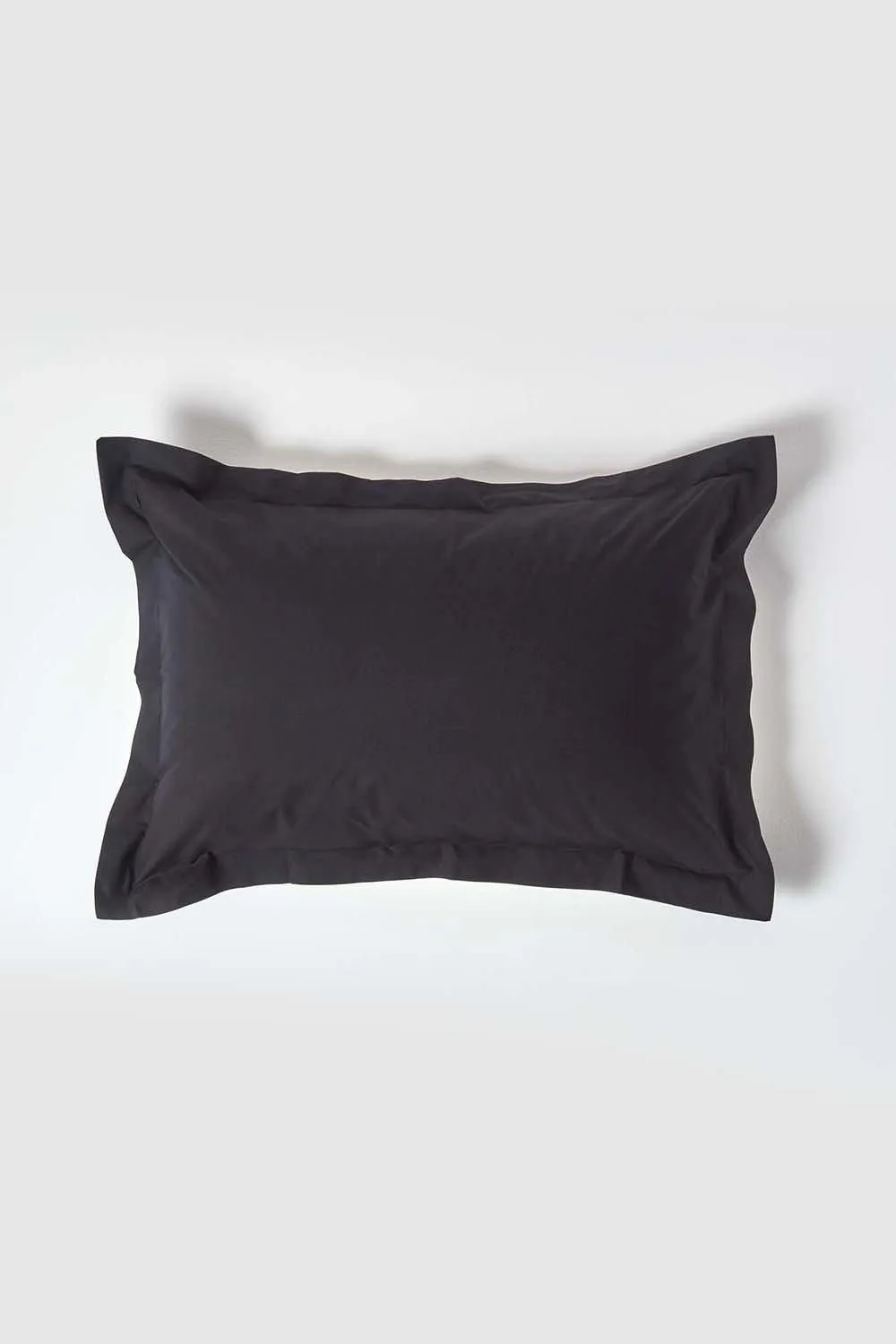Homescapes Egyptian Cotton Oxford Pillowcase 200 TC, Standard Size in Black 1