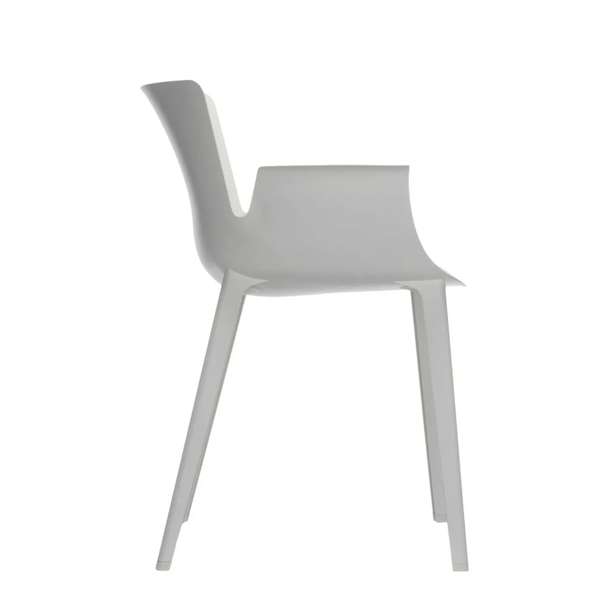 Kartell Piuma Dining Chair With Arms, White Plastic | Barker & Stonehouse 4