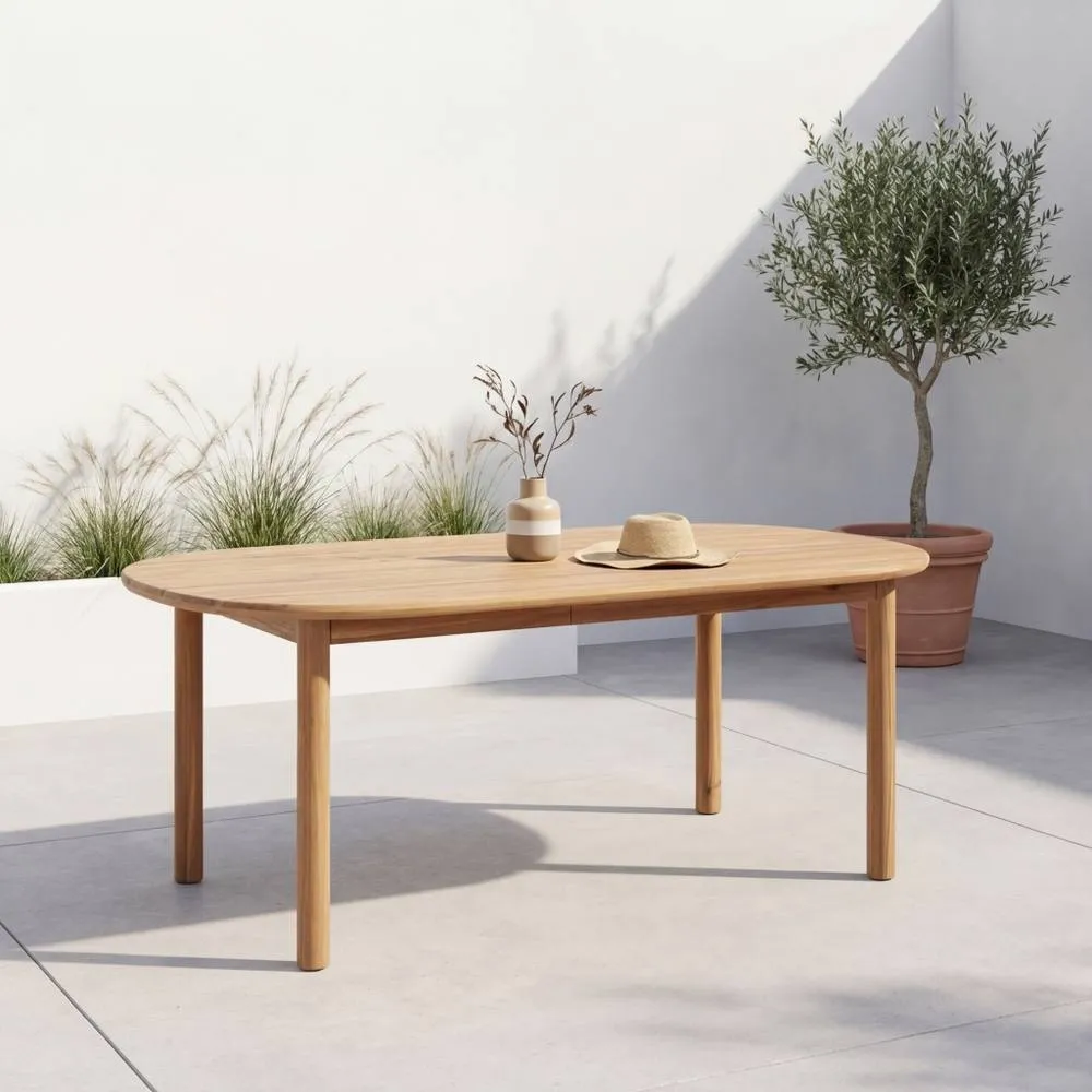 sweeek Acacia wood garden table for 6 people in Brown
