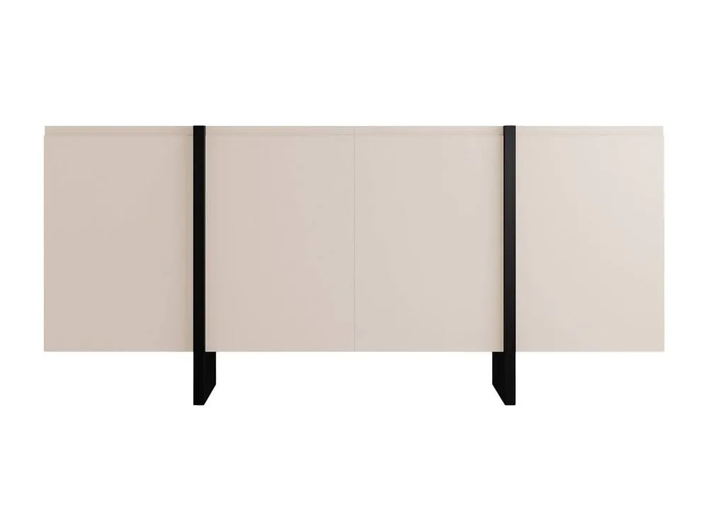 Vente-unique Sideboard With 4 Doors In MDF - Beige & Black - LUVONIA 2