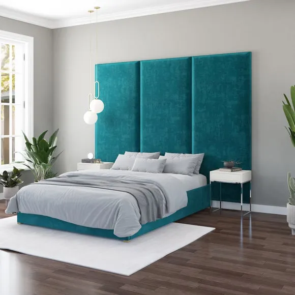 Hanging Wall Panel Dual Mount Plush Velvet Headboard 5