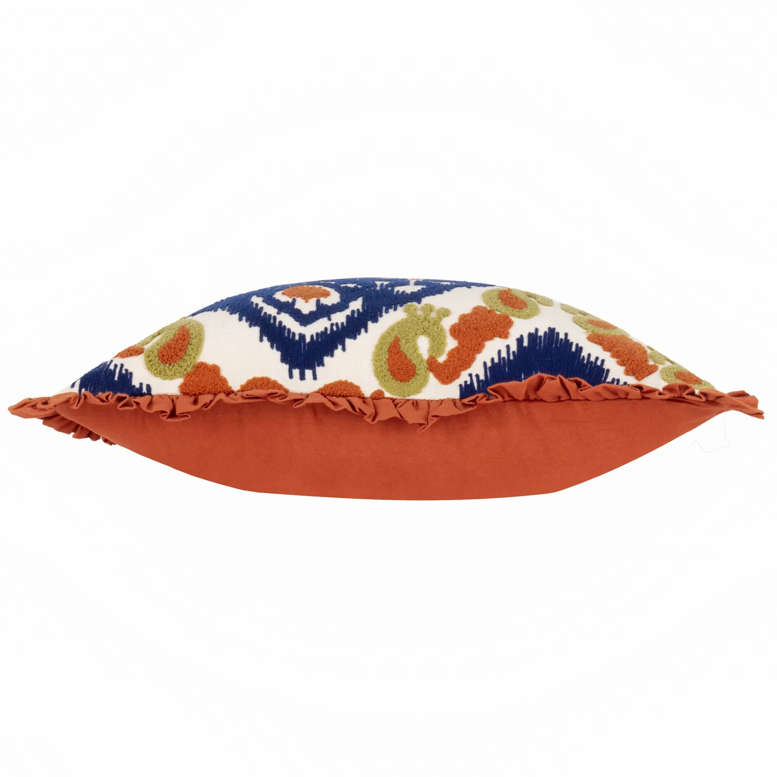 Paoletti Henderson Embroidered 100% Cotton Cushion in Orange 4
