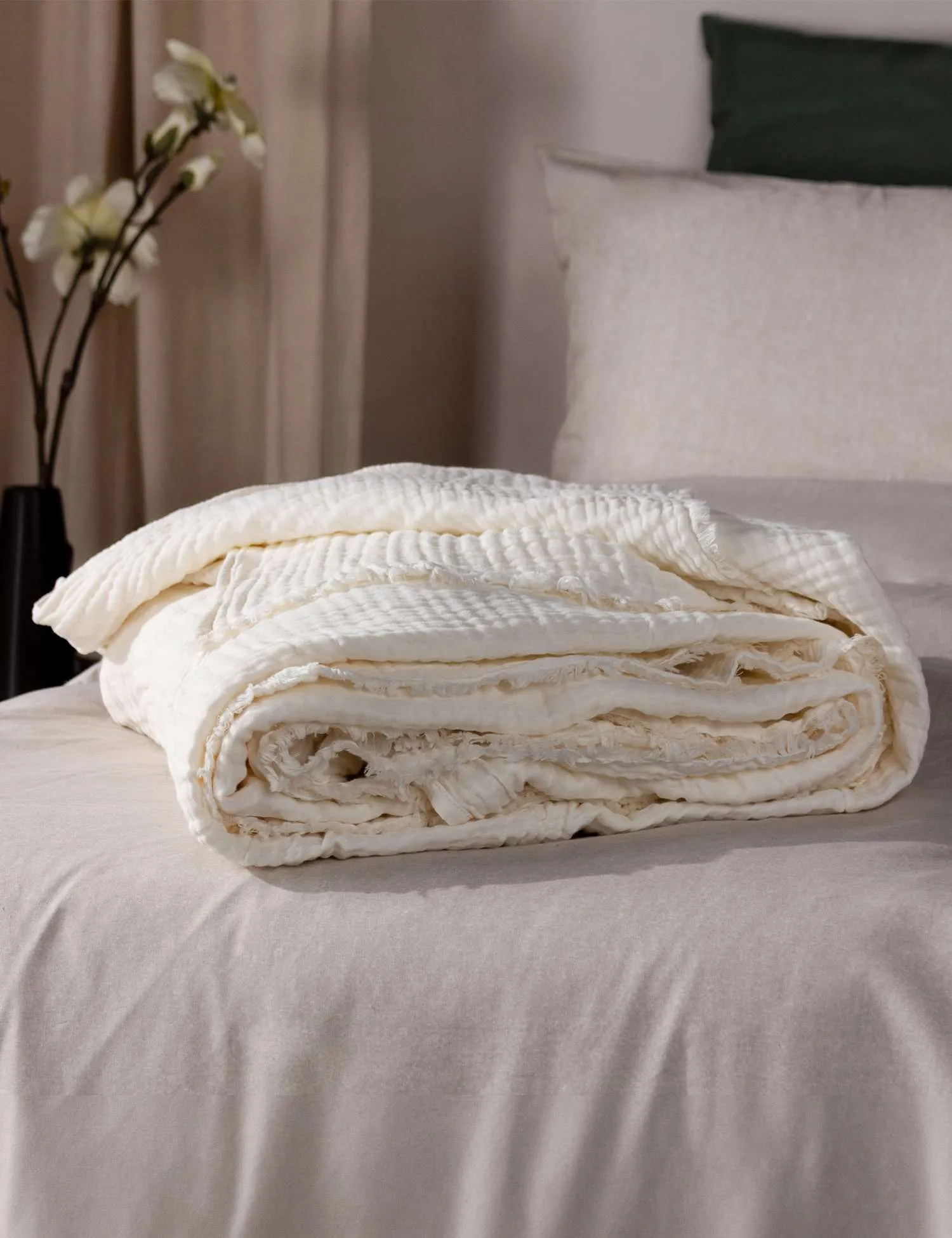 YARD Pure Cotton Muslin Throw White