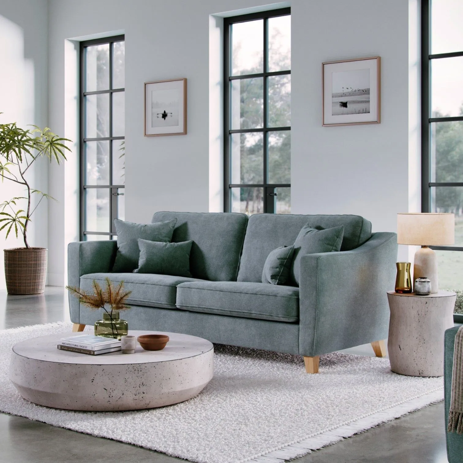 The Great Sofa Company Jackson 4 Seater Chenille Sofa in Mid Grey 1