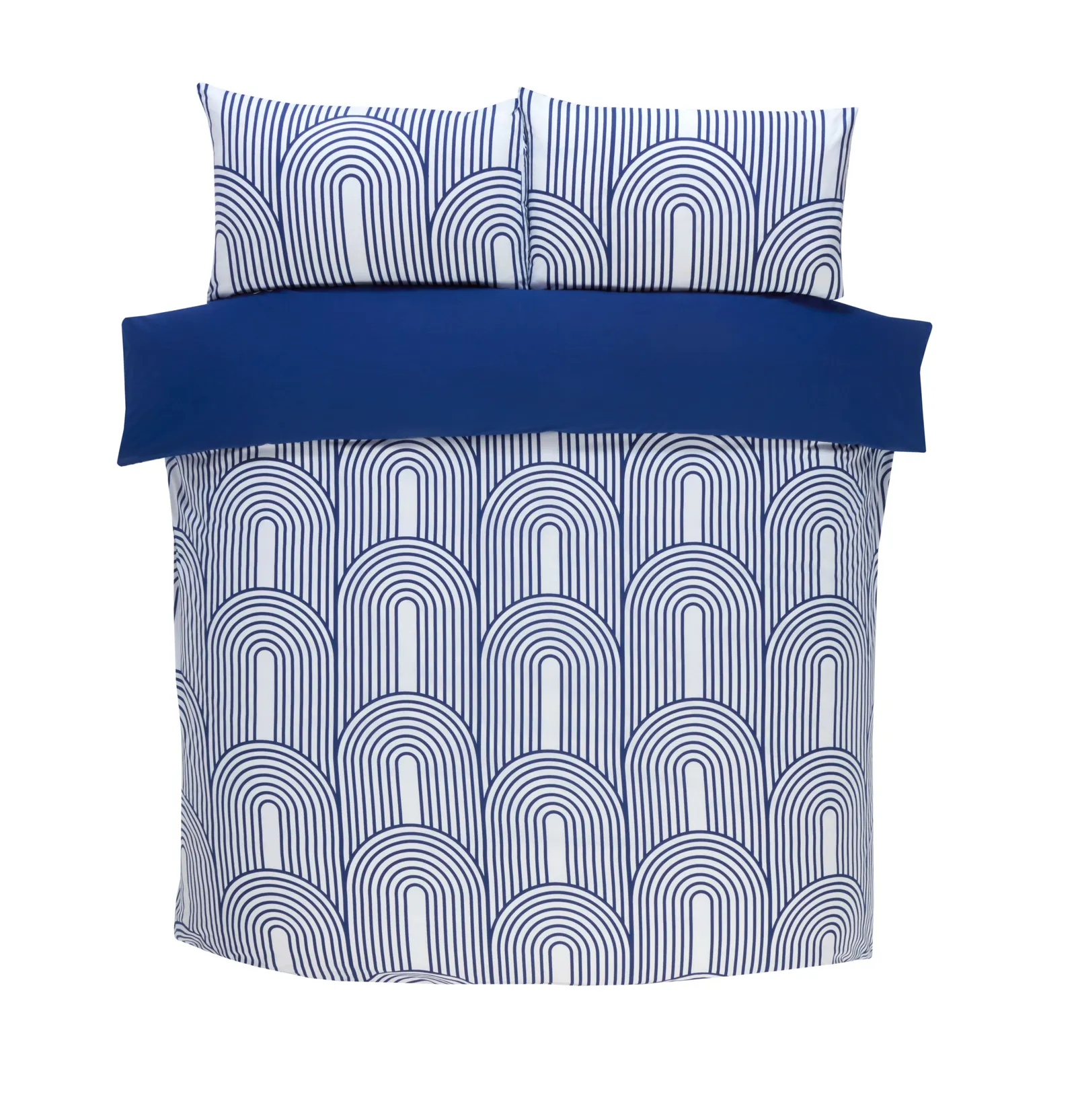 Rapport Home Arches Geometric Polycotton Duvet Cover Set With Pillowcase in Blue 4