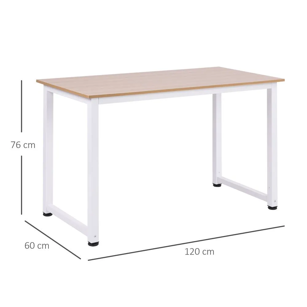 HOMCOM Computer Desk Dining Table Home Office Workstation in White 3