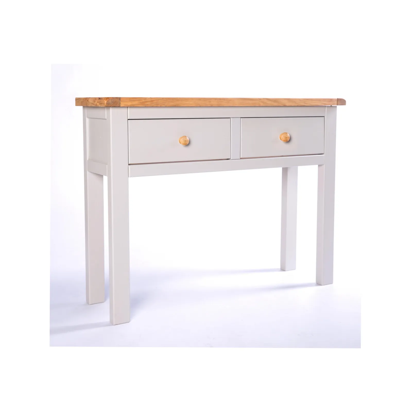 Cabinet Bits Argenta Light Grey 2 Drawer Console Table Wood Knob 3