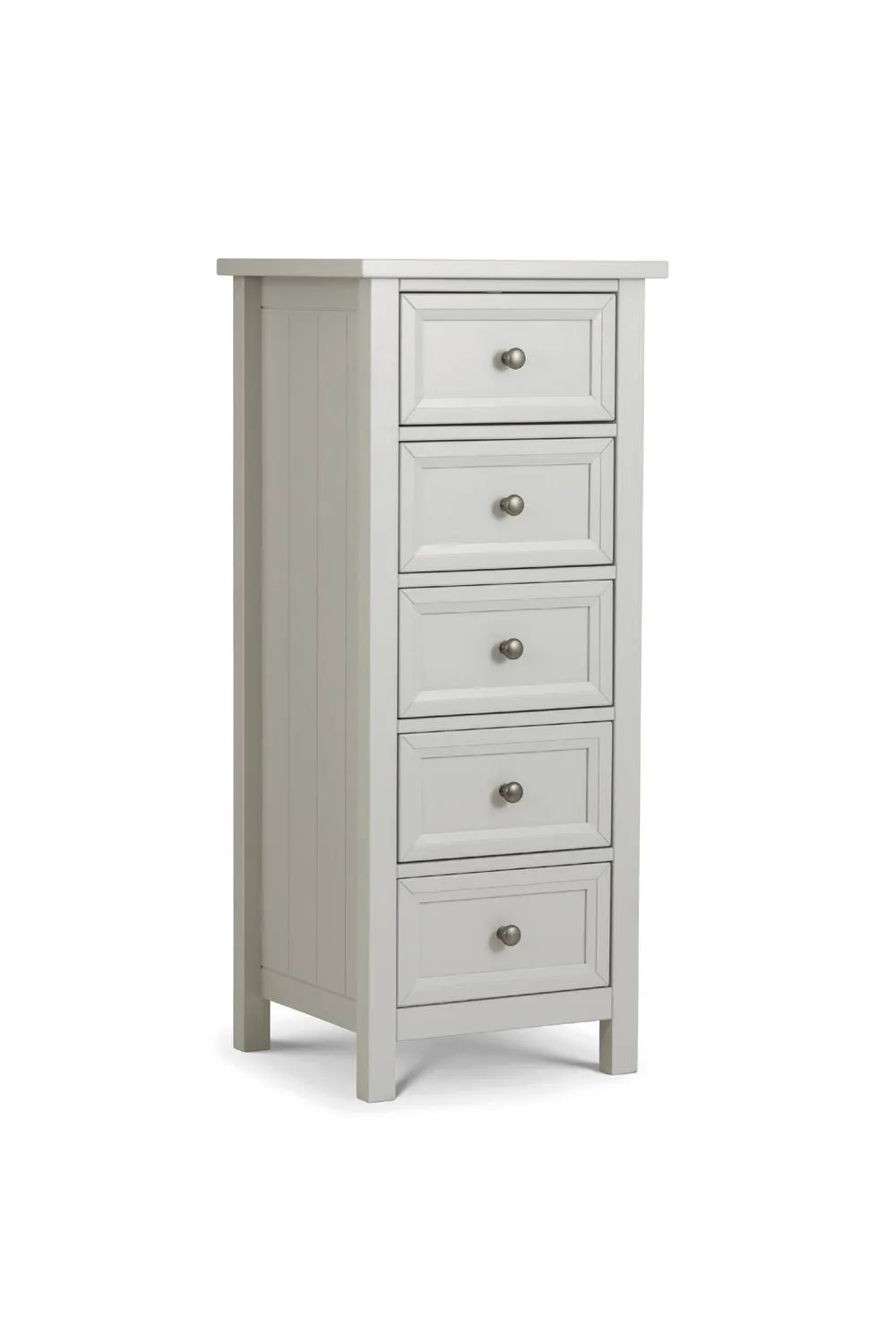 Julian Bowen Maine 5 Drawer Tall Chest in Light Grey 3