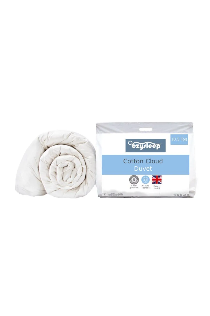 Ezysleep 10.5 Tog Feels Like Down Cotton Cloud Duvet in White