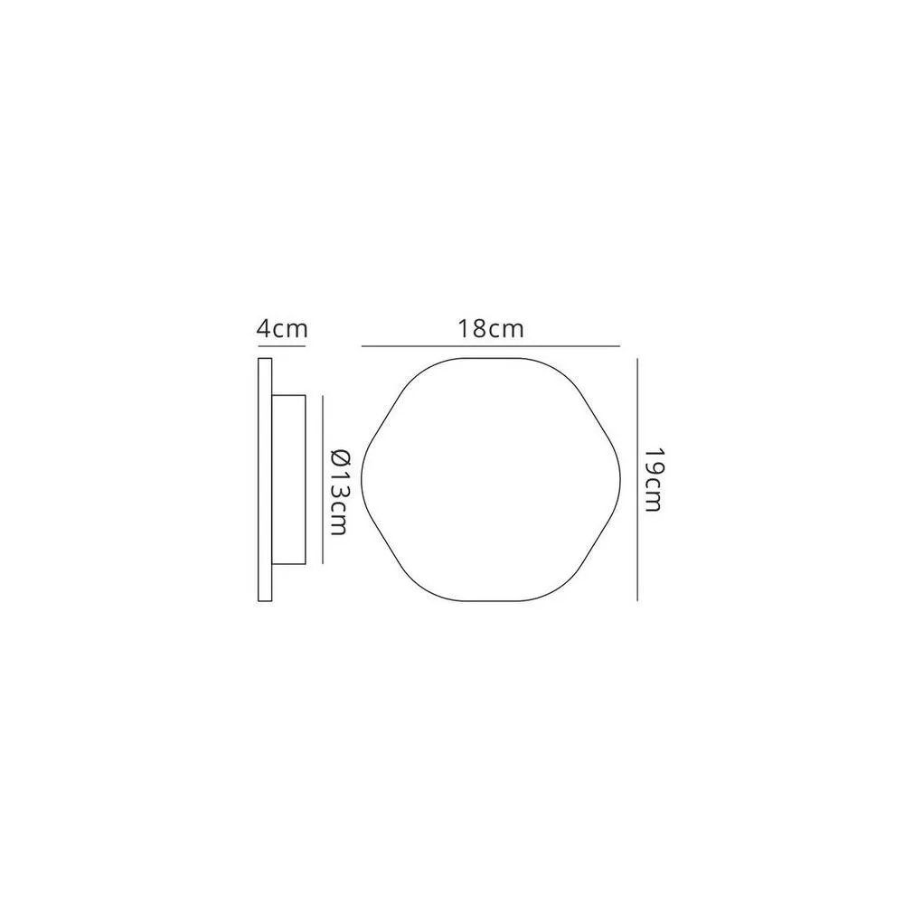 Netlighting Fusion Wall Light 19.2cm Hexagonal 12W LED 3000K 1080lm Silver Paint 2