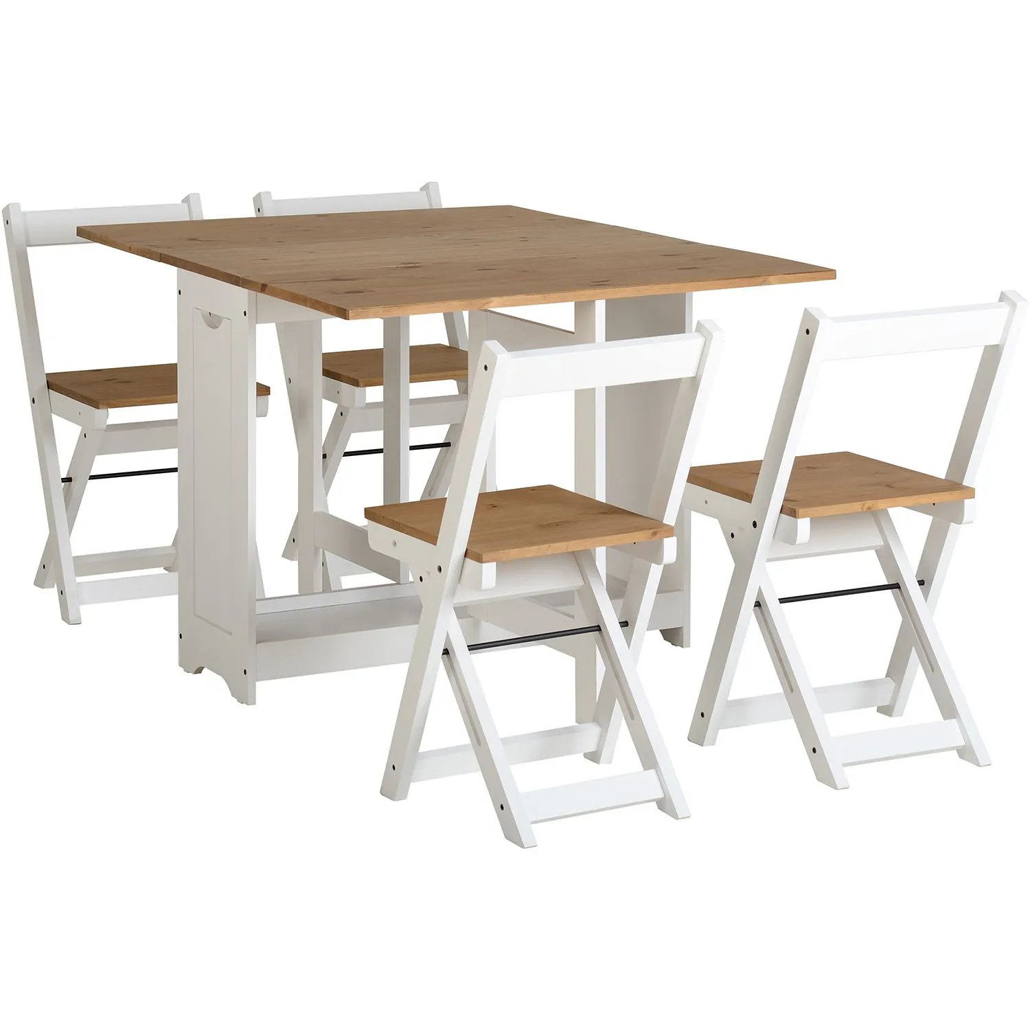 Seconique Santos Butterfly Dining Set in White 4